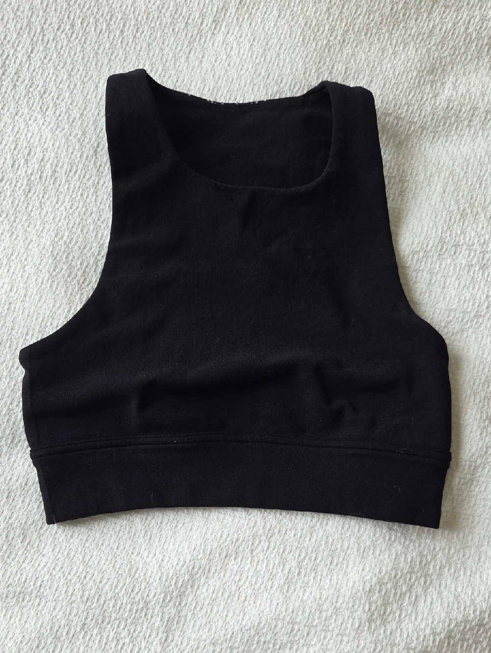 Black Women's High-Neck Crop Tank Top Or Sports Bra